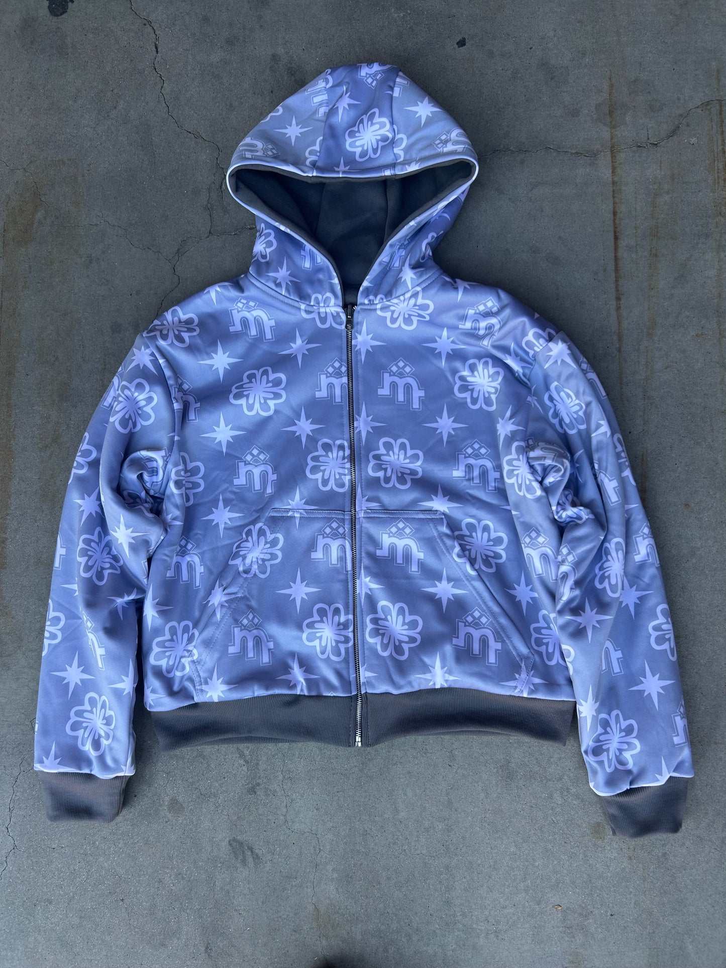 Reversible Statement Zip-up "smoke grey"