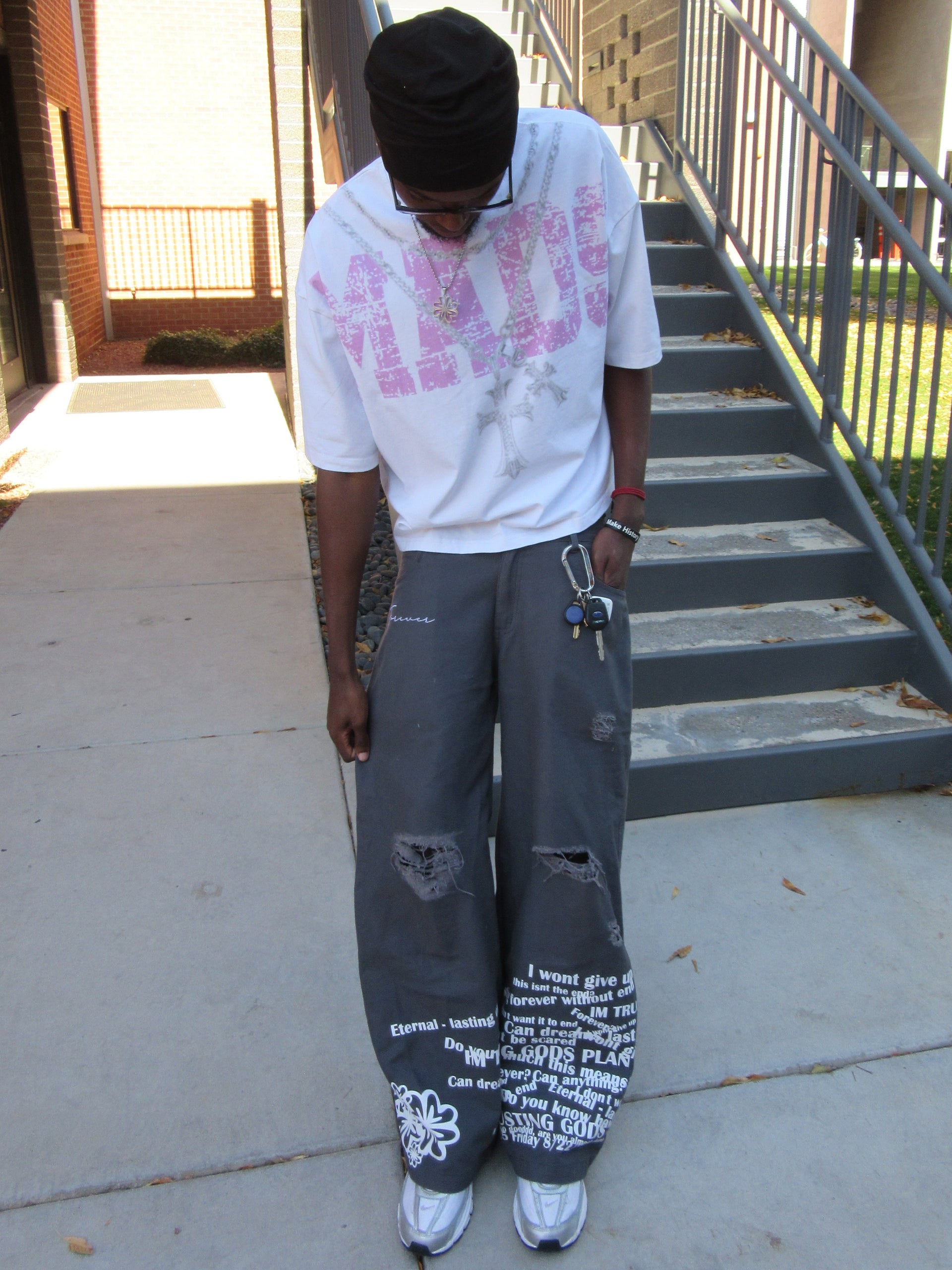 Conflicted canvas pants "grey"