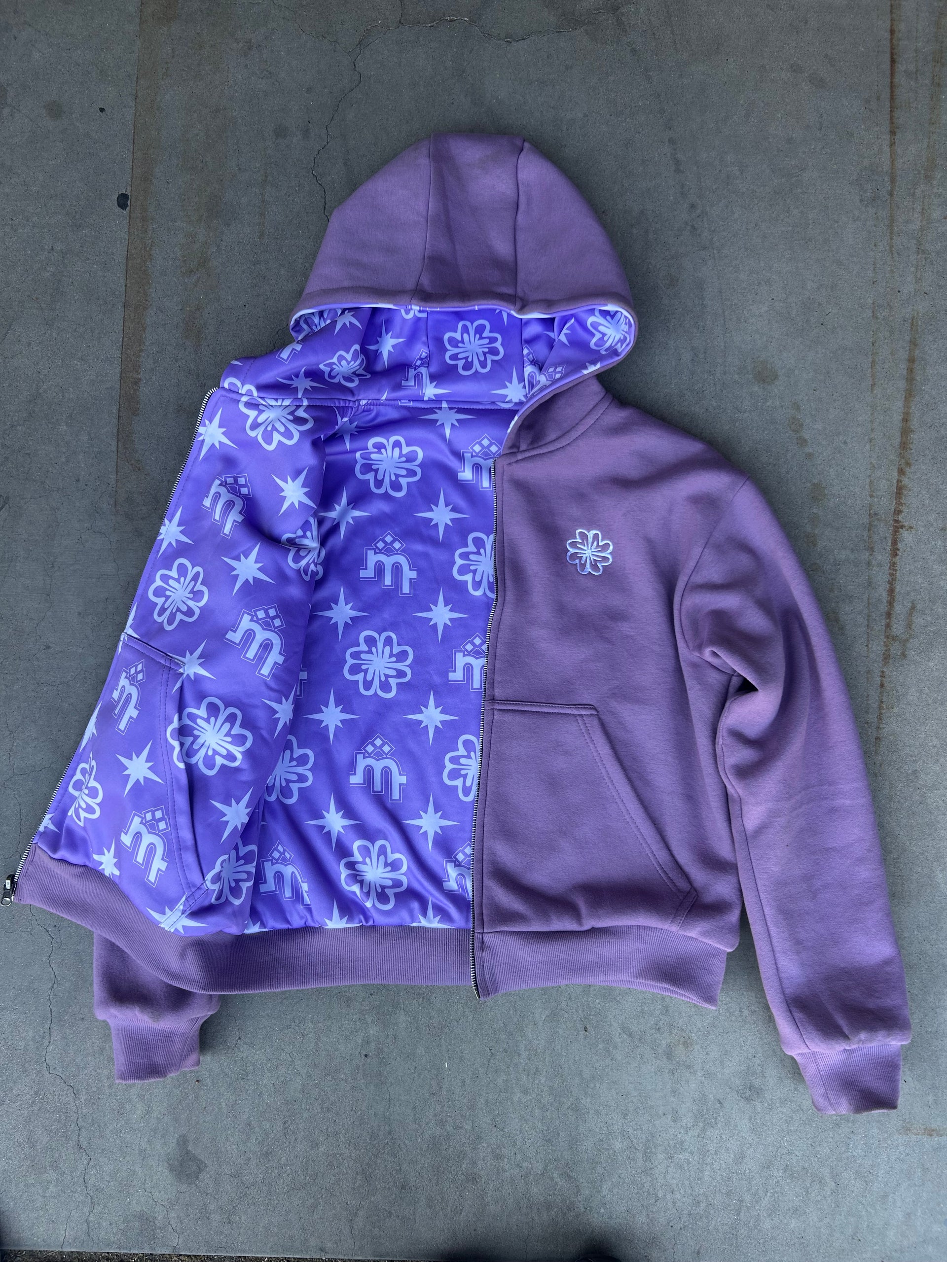 Reversible Statement Zip-up "lilac"