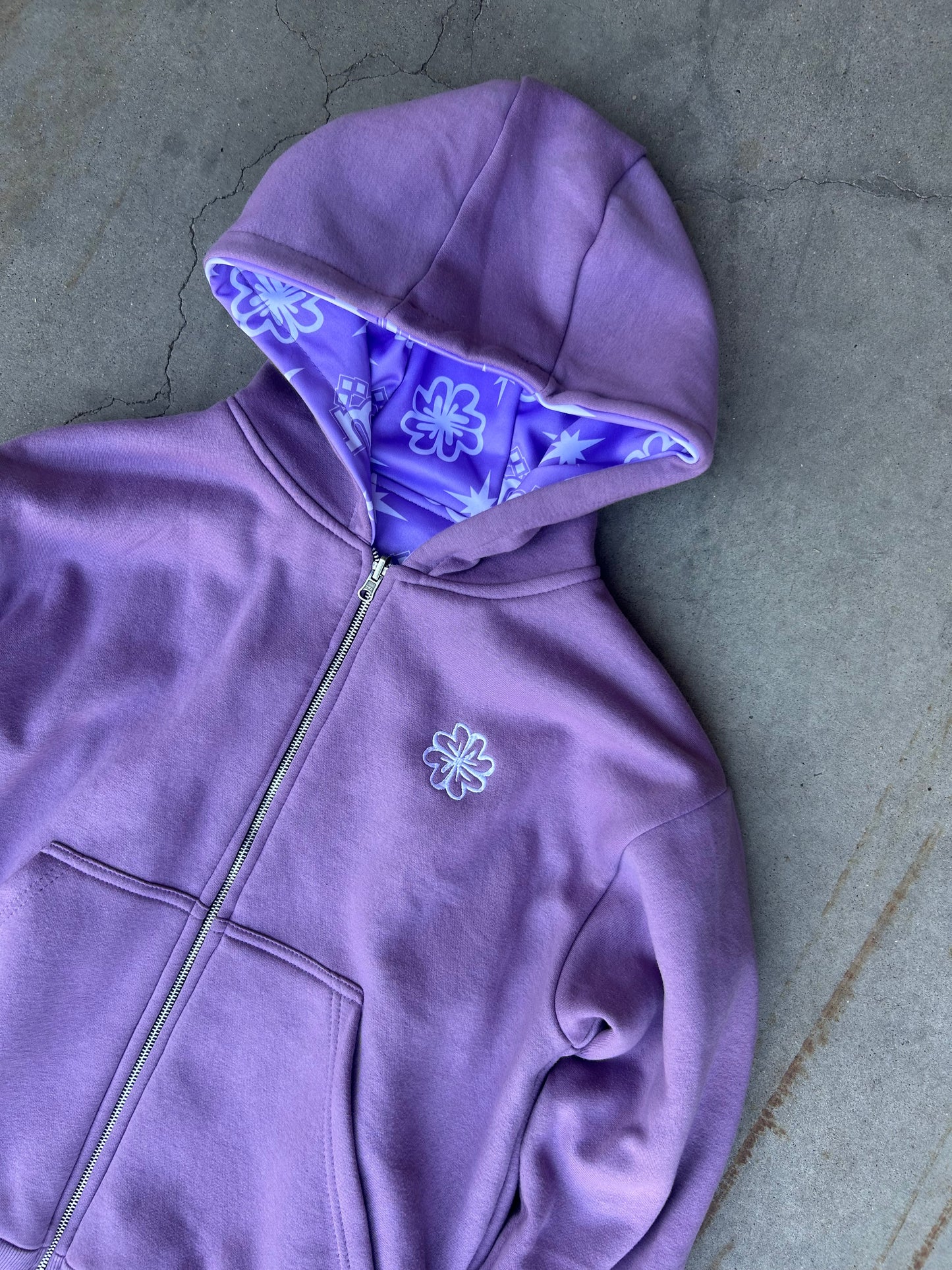 Reversible Statement Zip-up "lilac"