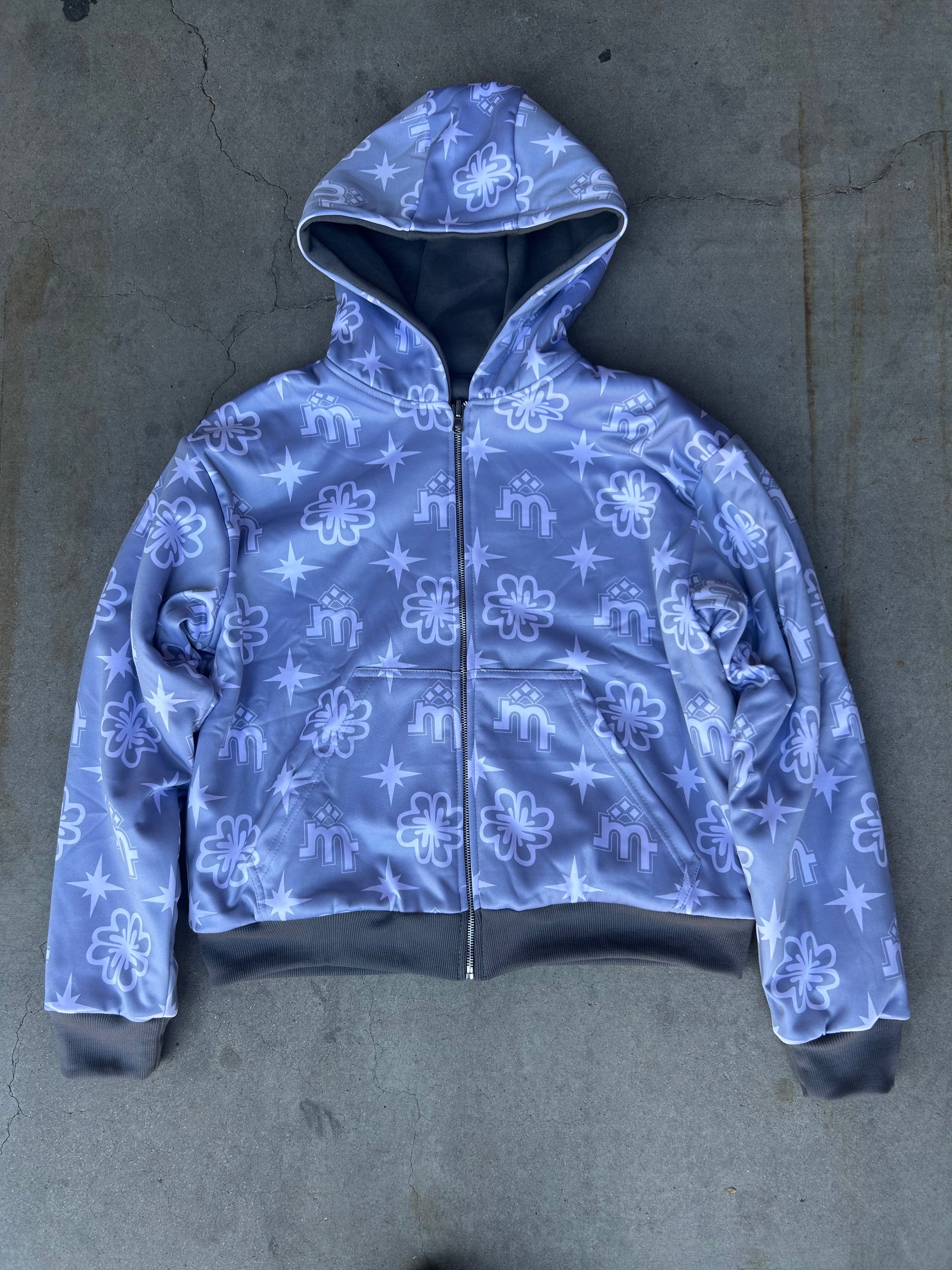Reversible Statement Zip-up "smoke grey"
