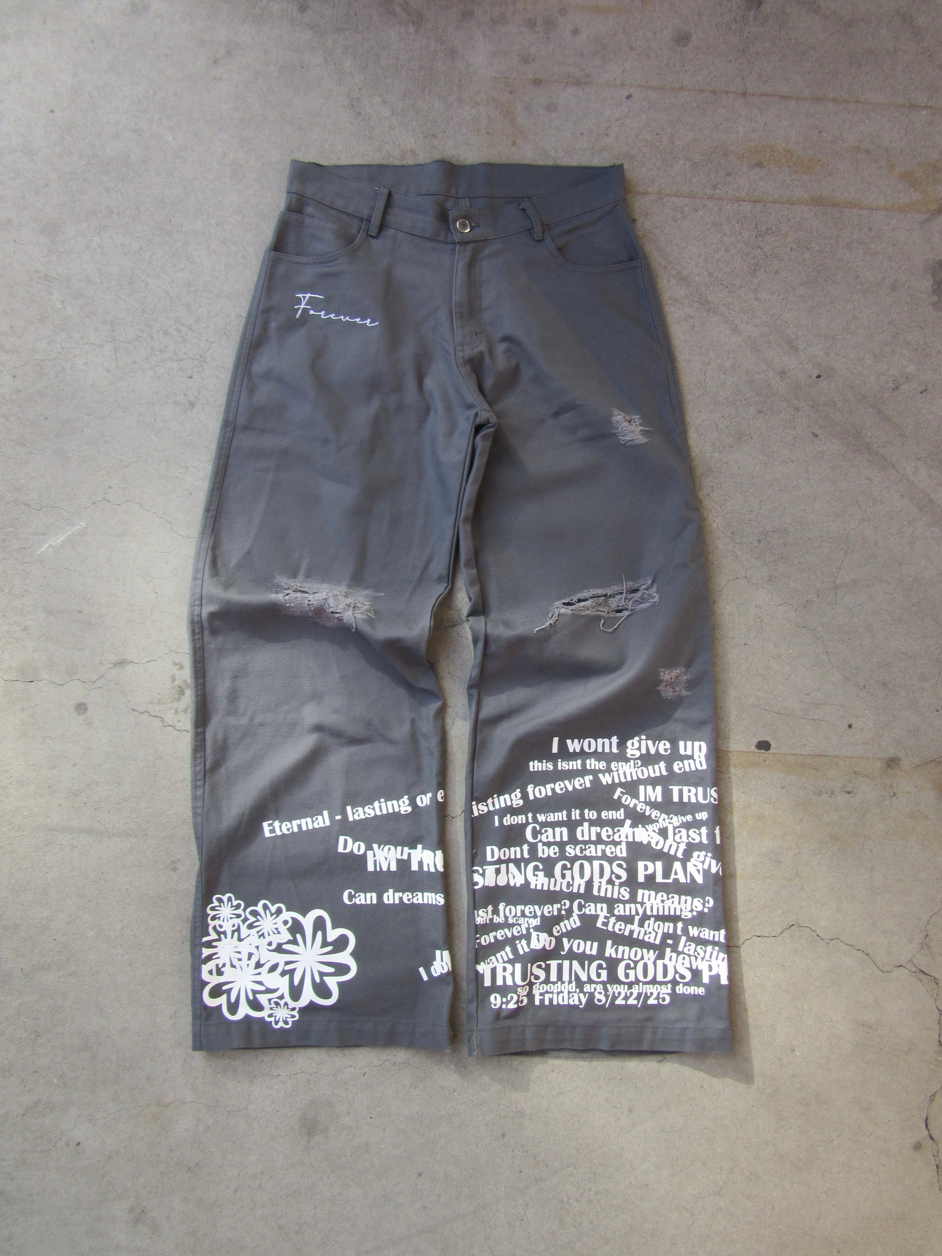 Conflicted canvas pants "grey"